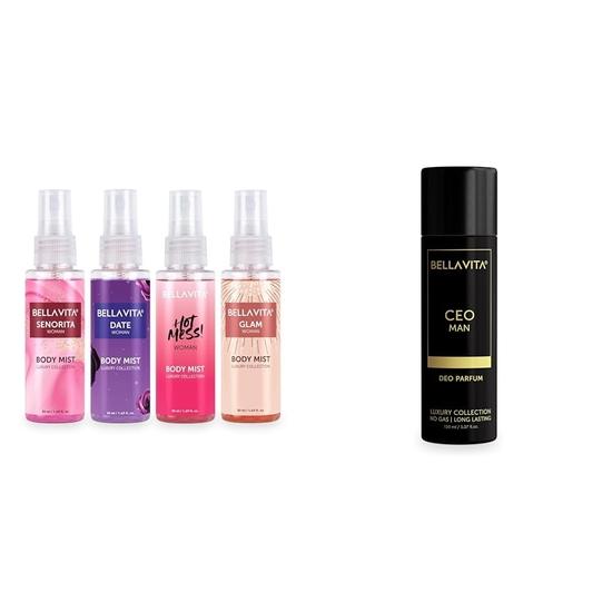 Bella Vita Luxury Body Mist Travel Size для женщин с Date Senorita Glam & Hot Mess Освежающий цветочно-фруктовый стойкий аромат
Bella Vita Luxury Body Mist Travel Size для женщин с Date Senorita Glam & Hot Mess Освежающий цветочно-фруктовый стойкий аромат