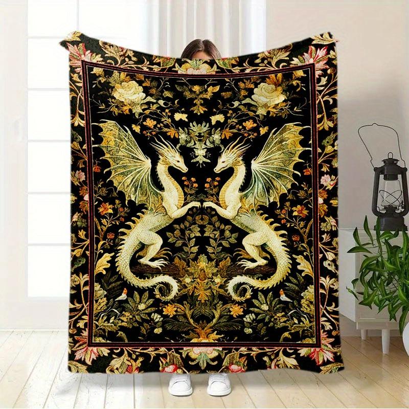 Golden Mythical Pattern of Double Dragons Flannel printed blanket suitable for all seasons for living room office sofa travel 75x100cm
Golden Mythical Pattern of Double Dragons Flannel printed blanket suitable for all seasons for living room office sofa travel 75x100cm