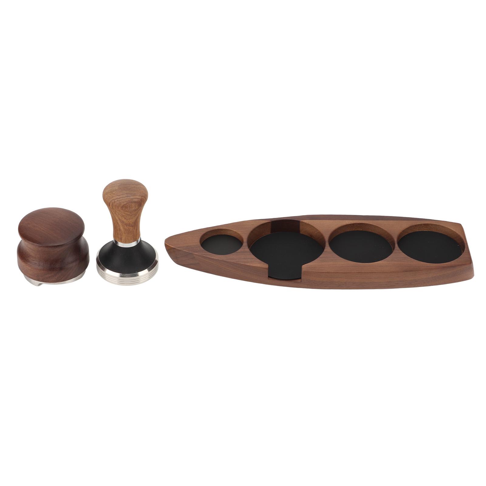 3pcs Coffee Tamper Holder Walnut Wood Rubber Stainless Steel Boat Shaped Distributor Rack Coffee For 51/53mm Base 51mm Tamper 51mm Distributor
3pcs Coffee Tamper Holder Walnut Wood Rubber Stainless Steel Boat Shaped Distributor Rack Coffee For 51/53mm Base 51mm Tamper 51mm Distributor