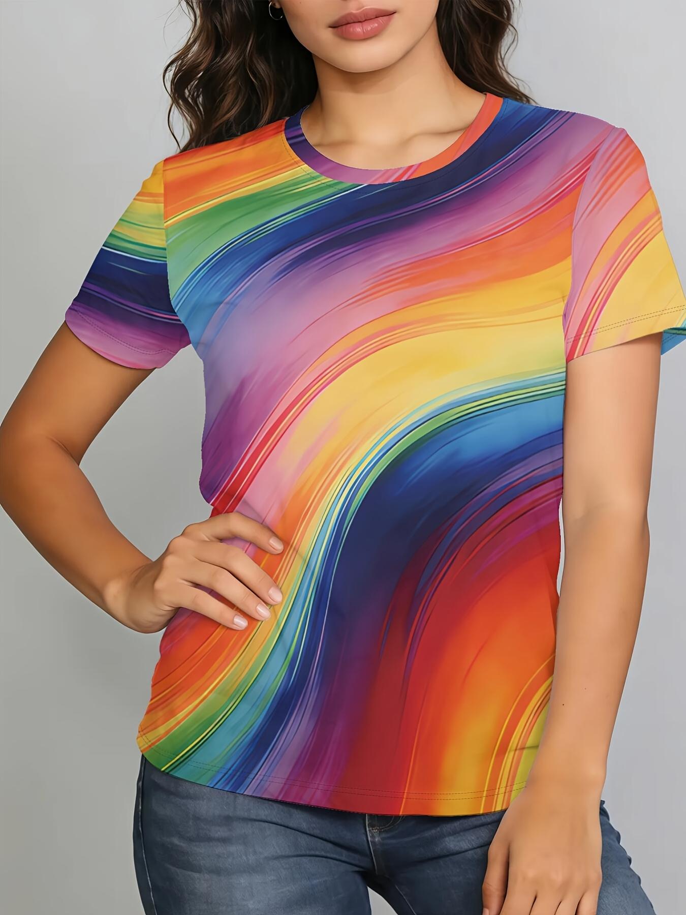Gradient texture trendy digital printed casual round neck T-shirt for spring and summer. XXS
Gradient texture trendy digital printed casual round neck T-shirt for spring and summer. XXS