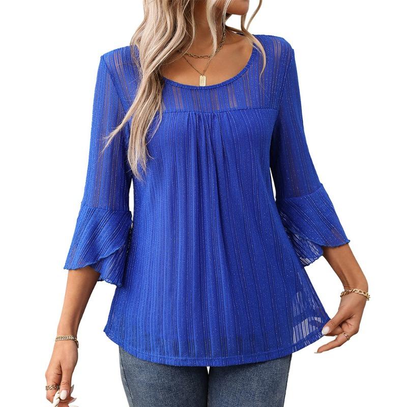 Women s Elegant Fashionable Round Neck Ruffle Sleeves Shiny Mesh Top Shirt S
Women s Elegant Fashionable Round Neck Ruffle Sleeves Shiny Mesh Top Shirt S