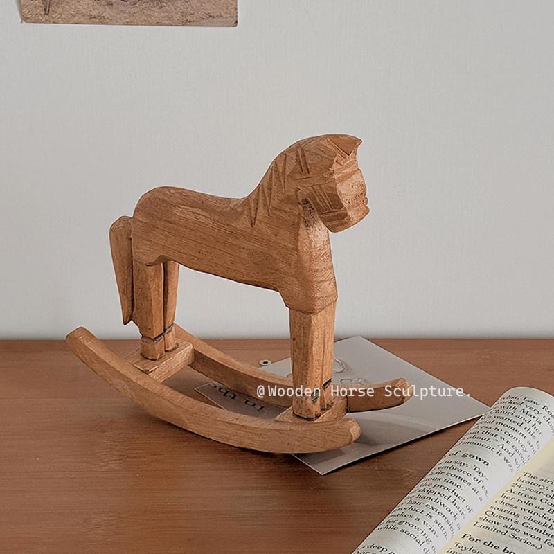 Solid Wood Hand-Carved Rocking Horse Ornament for Home Decor
Solid Wood Hand-Carved Rocking Horse Ornament for Home Decor
