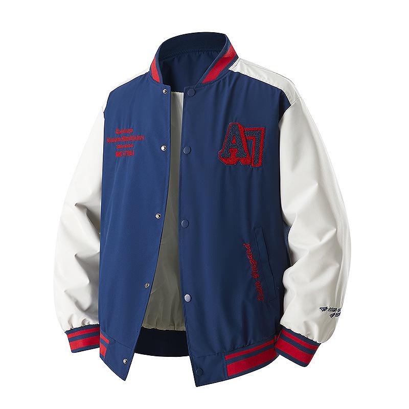 American Trendy Unisex Embroidered Color Block Baseball Jacket - Heavyweight, Loose Fit, Casual Spring/Autumn Outerwear for Couples. M синій
American Trendy Unisex Embroidered Color Block Baseball Jacket - Heavyweight, Loose Fit, Casual Spring/Autumn Outerwear for Couples. M синій
