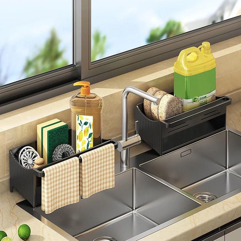 Hanging Rod Kitchen Sink Rack Hollow Out Dishrag Holder Sponge Self-draining Tray Bathroom сірий колір
Hanging Rod Kitchen Sink Rack Hollow Out Dishrag Holder Sponge Self-draining Tray Bathroom сірий колір