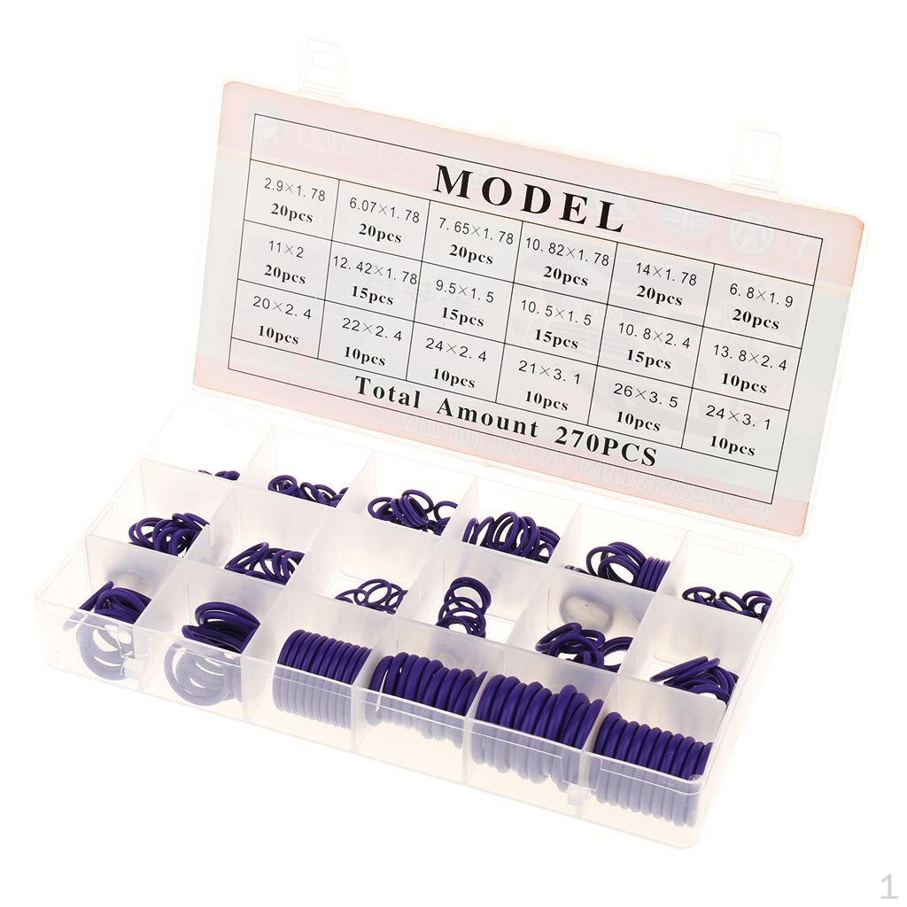 Комплект из 270 резиновых уплотнительных колец для автомобильного кондиционера фиолетовый
Комплект из 270 резиновых уплотнительных колец для автомобильного кондиционера фиолетовый