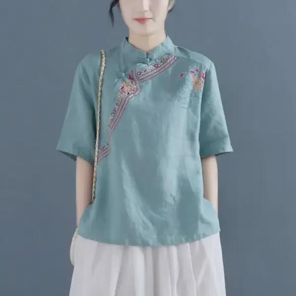 Women s Summer 2024 Cotton Linen Short-Sleeve Shirt with Retro Frog Button and Embroidery - Loose Fit, Chinese Style 3XL
Women s Summer 2024 Cotton Linen Short-Sleeve Shirt with Retro Frog Button and Embroidery - Loose Fit, Chinese Style 3XL