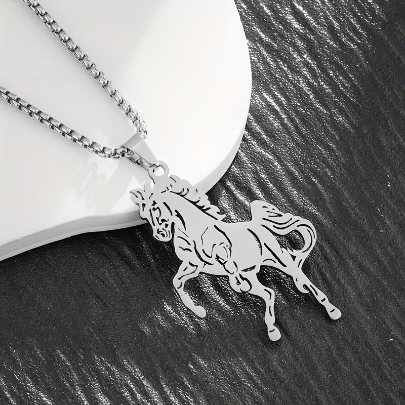 Ожерелье-подвеска из нержавеющей стали с бегущей лошадью, животное серебряный серый
Ожерелье-подвеска из нержавеющей стали с бегущей лошадью, животное серебряный серый