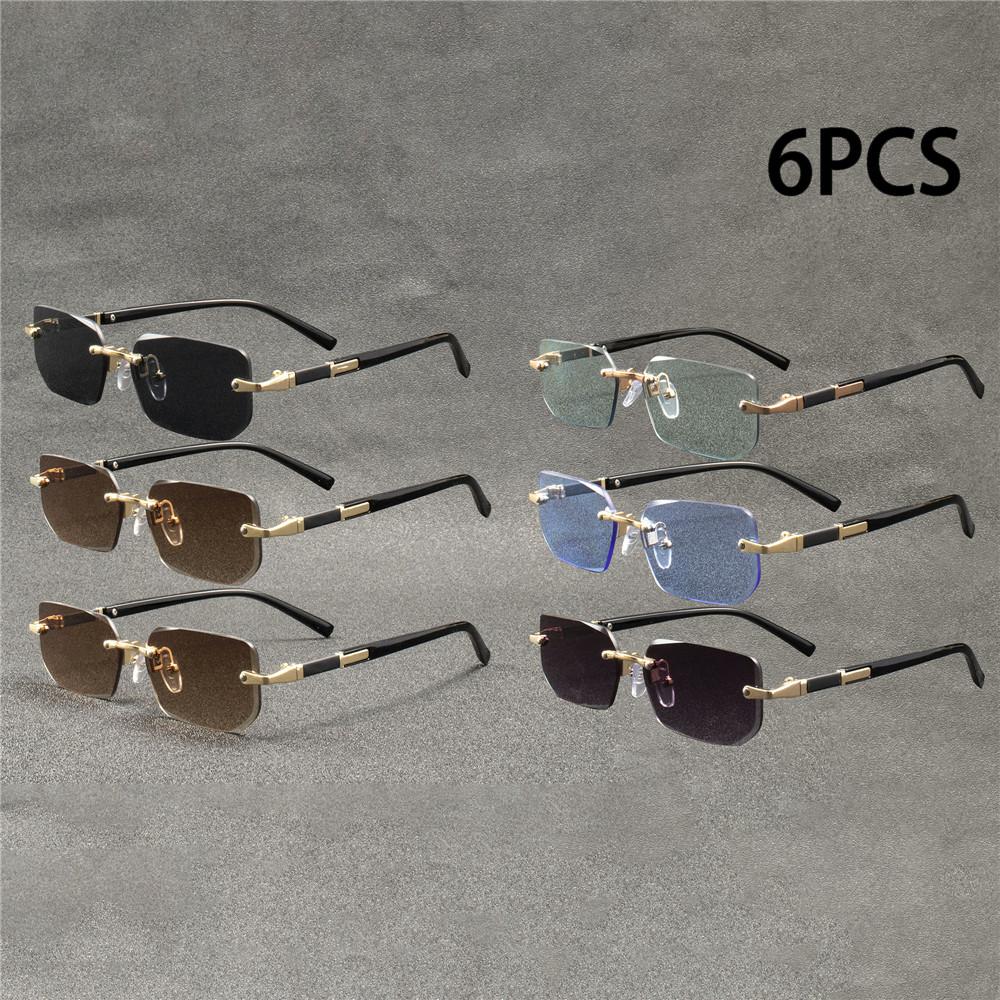 6PCS Rimless Sunglasses Rectangle Fashion Popular Women Men Shades Small Square Sun Glasses For Female male Summer Traveling
6PCS Rimless Sunglasses Rectangle Fashion Popular Women Men Shades Small Square Sun Glasses For Female male Summer Traveling
