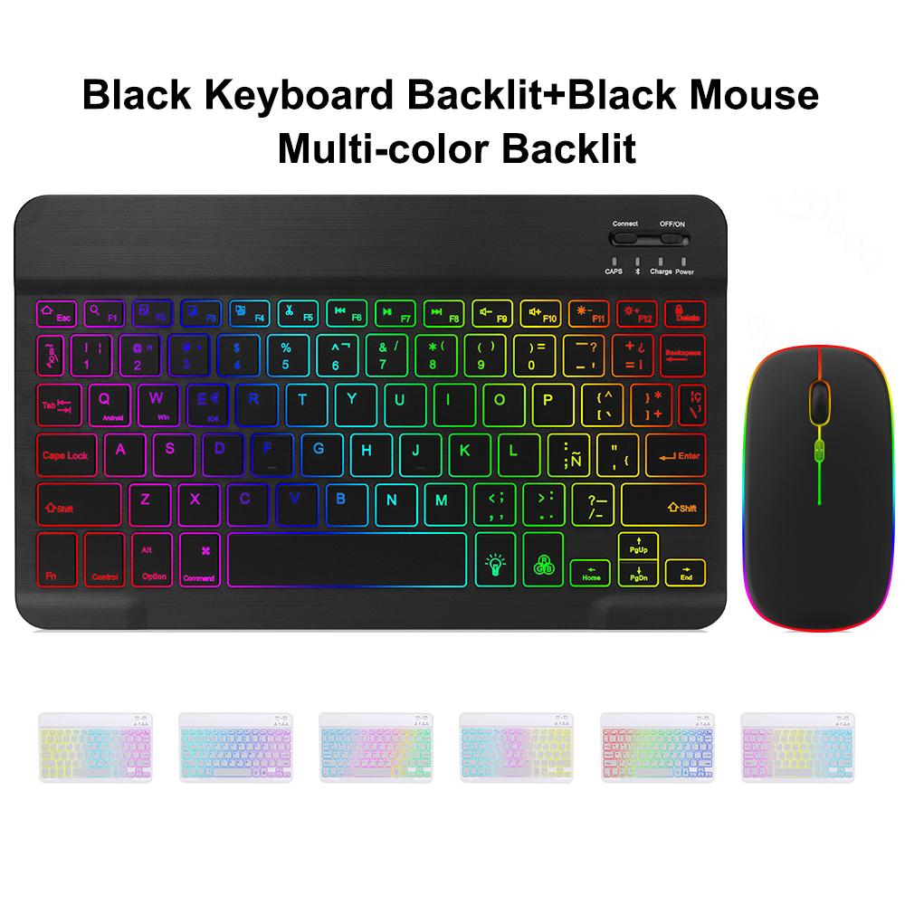 10-дюймовая клавиатура с подсветкой Bluetooth для IOS Android Windows, клавиатура с подсветкой для iPad, беспроводная клавиатура Teclado для планшета Samsung English Keyboard