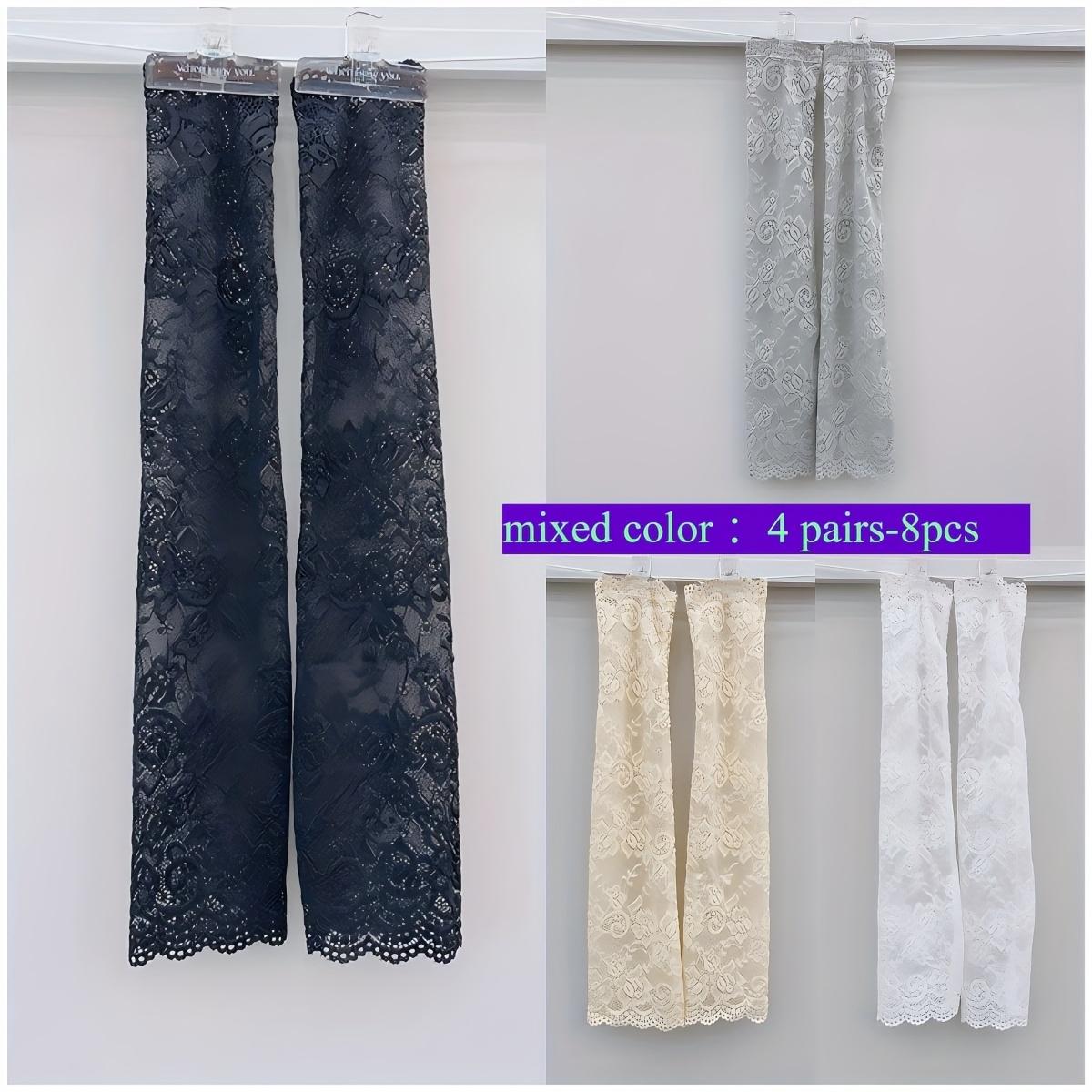 8pcs/4pairs women s fashion lace sunscreen arm sleeves, breathable ice silk design, covers tattoos, ideal for holidays, dances and daily outings. One Size Fits All
8pcs/4pairs women s fashion lace sunscreen arm sleeves, breathable ice silk design, covers tattoos, ideal for holidays, dances and daily outings. One Size Fits All