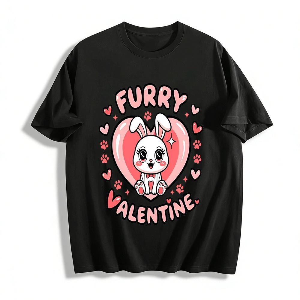 Furry Valentine Cute Rabbit Heart Print Casual Top For Adults Kids Pure cotton T-shirt XXS
Furry Valentine Cute Rabbit Heart Print Casual Top For Adults Kids Pure cotton T-shirt XXS