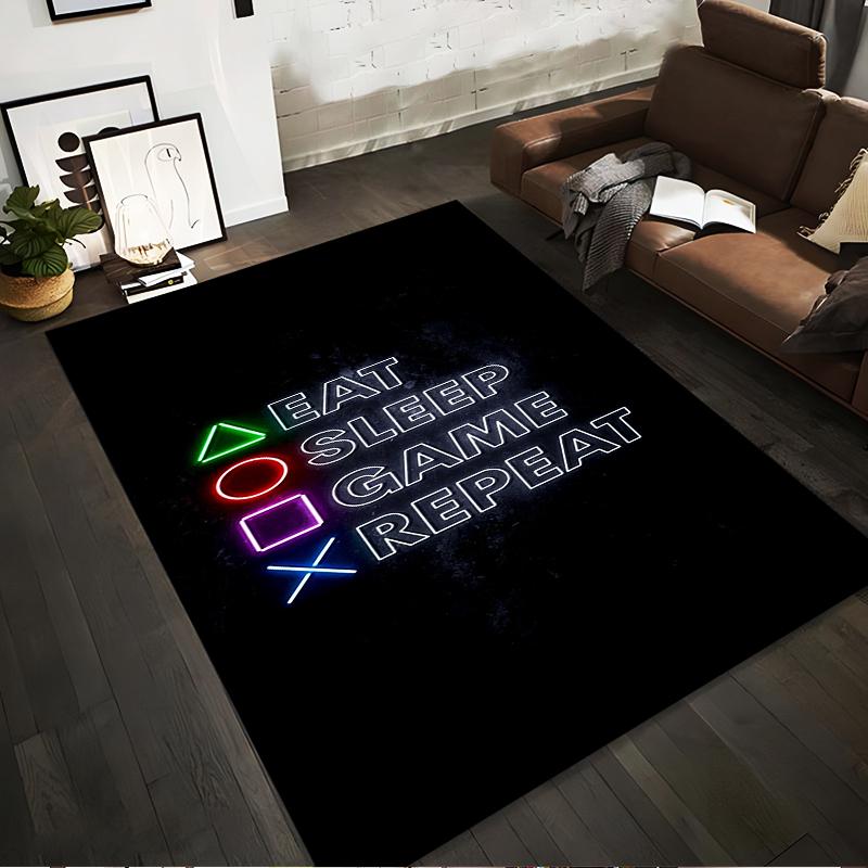 Gaming Carpet with Eat Sleep Game Repeat Neon Pattern Design Suitable for use as an anti-slip for living room bedroom sofas 40x60cm( 15x23in )
Gaming Carpet with Eat Sleep Game Repeat Neon Pattern Design Suitable for use as an anti-slip for living room bedroom sofas 40x60cm( 15x23in )
