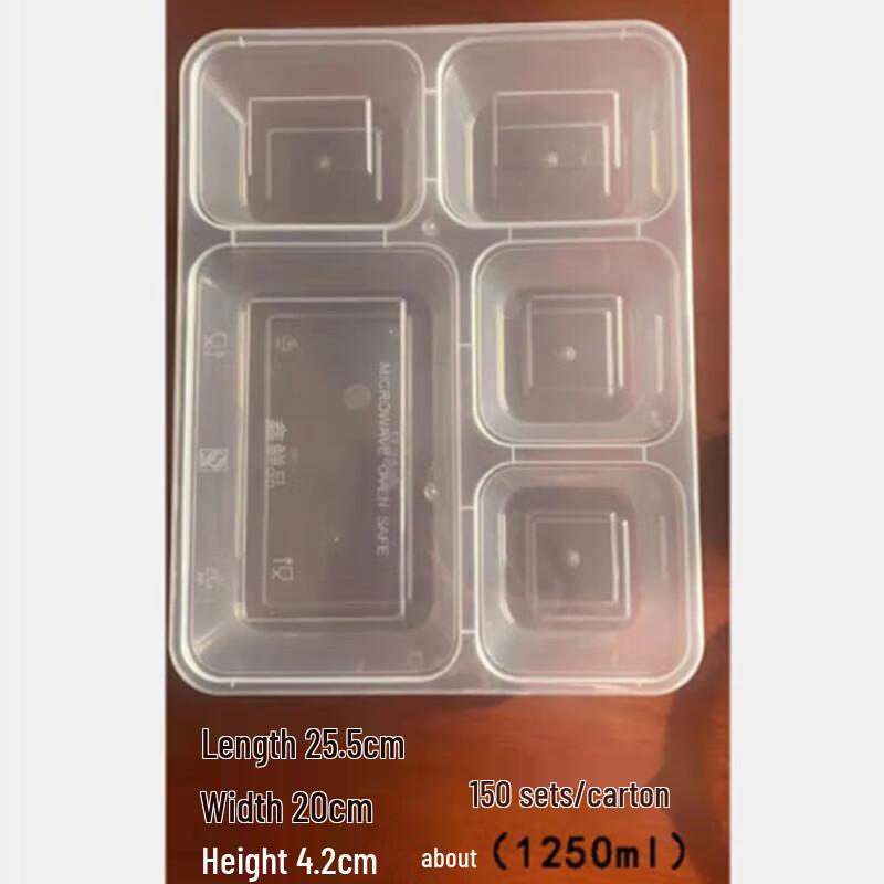Disposable Rectangular 5-Compartment Takeout Food Containers
Disposable Rectangular 5-Compartment Takeout Food Containers