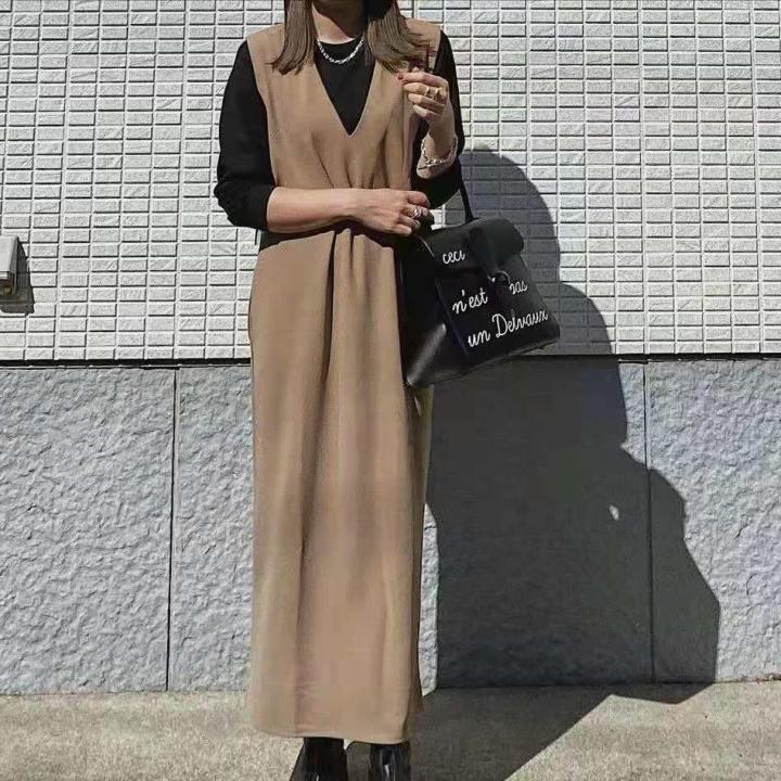 Женское длинное платье-жилет без рукавов с юбкой с разрезом до колена, осень/зима 2022 г. One Size хаки
Женское длинное платье-жилет без рукавов с юбкой с разрезом до колена, осень/зима 2022 г. One Size хаки