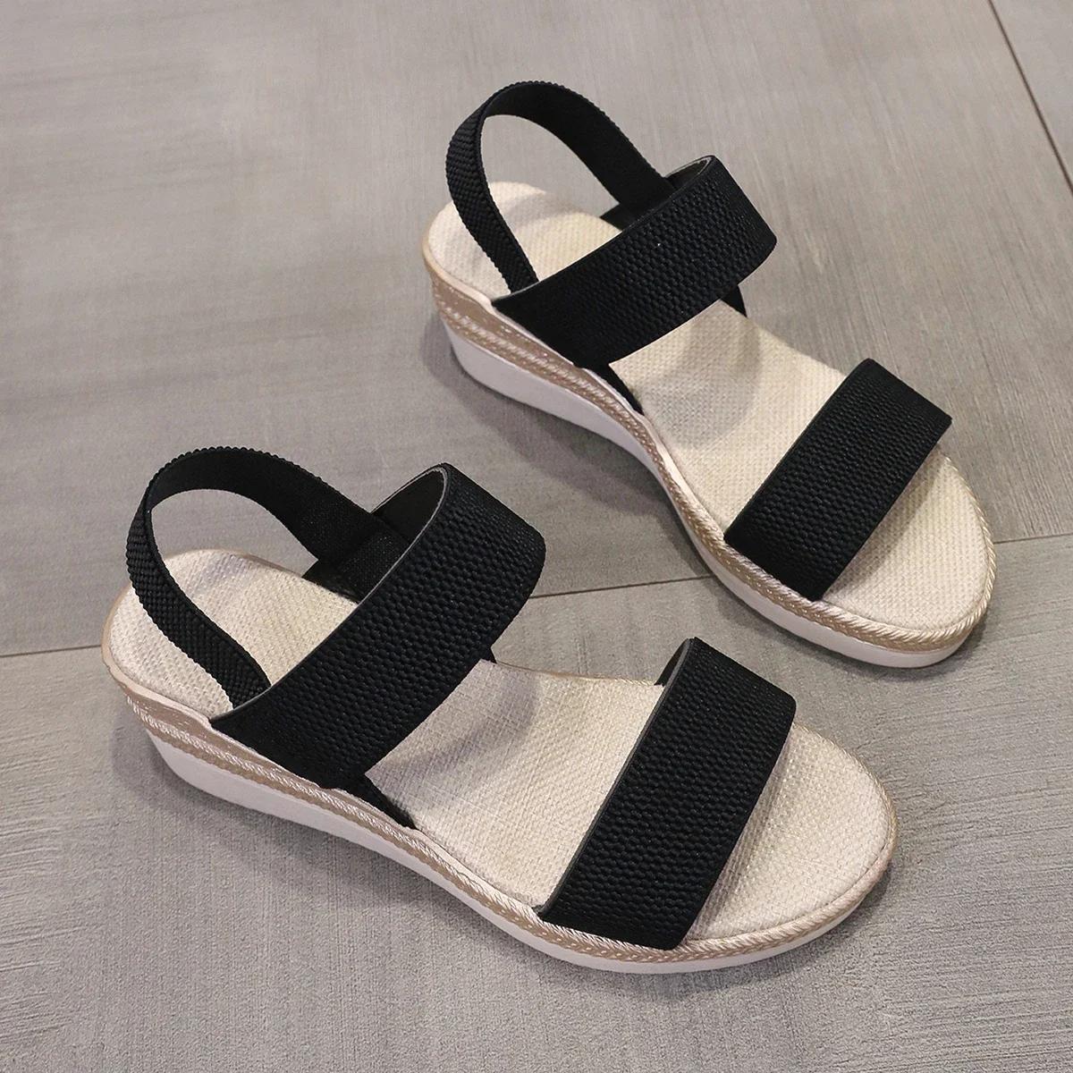 Summer Casual Shoes for Women Plus Size 36-43 Women s Sandals Comfortable Non-slip Walking Slip on Elastic Fabric Female Shoes 36 чорний
Summer Casual Shoes for Women Plus Size 36-43 Women s Sandals Comfortable Non-slip Walking Slip on Elastic Fabric Female Shoes 36 чорний