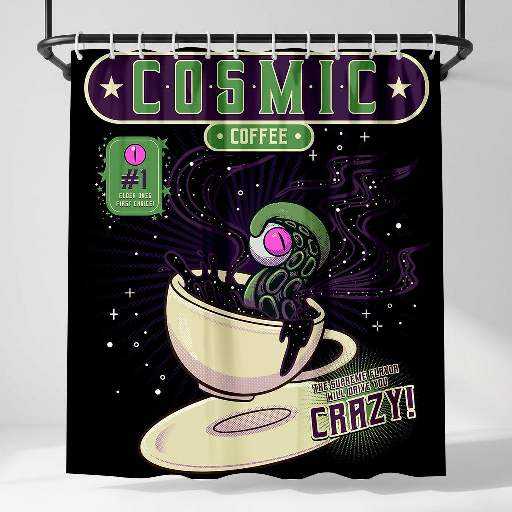 Cosmic Coffee Shower Curtain, Vintage Sci-Fi Monster Tentacle Bathroom Decor, Funny Space Comic Aesthetic Bath Curtain W60H190(CM)-1 Pcs
Cosmic Coffee Shower Curtain, Vintage Sci-Fi Monster Tentacle Bathroom Decor, Funny Space Comic Aesthetic Bath Curtain W60H190(CM)-1 Pcs