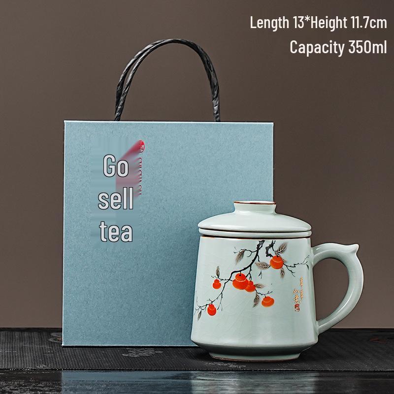 Sky Blue Ru Kiln Office Tea Cup: Brocade Rhyme Ceramic, Steep and Serve, Home Use
Sky Blue Ru Kiln Office Tea Cup: Brocade Rhyme Ceramic, Steep and Serve, Home Use