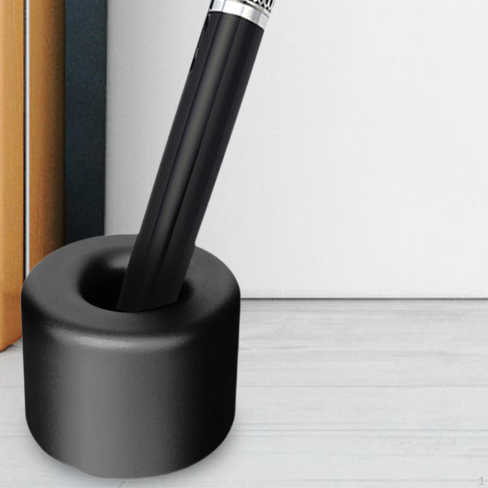 Держатель для перьевой ручки из алюминиевого сплава, настольный карандаш с одним отверстием, элегантное крепление на столешницу серый