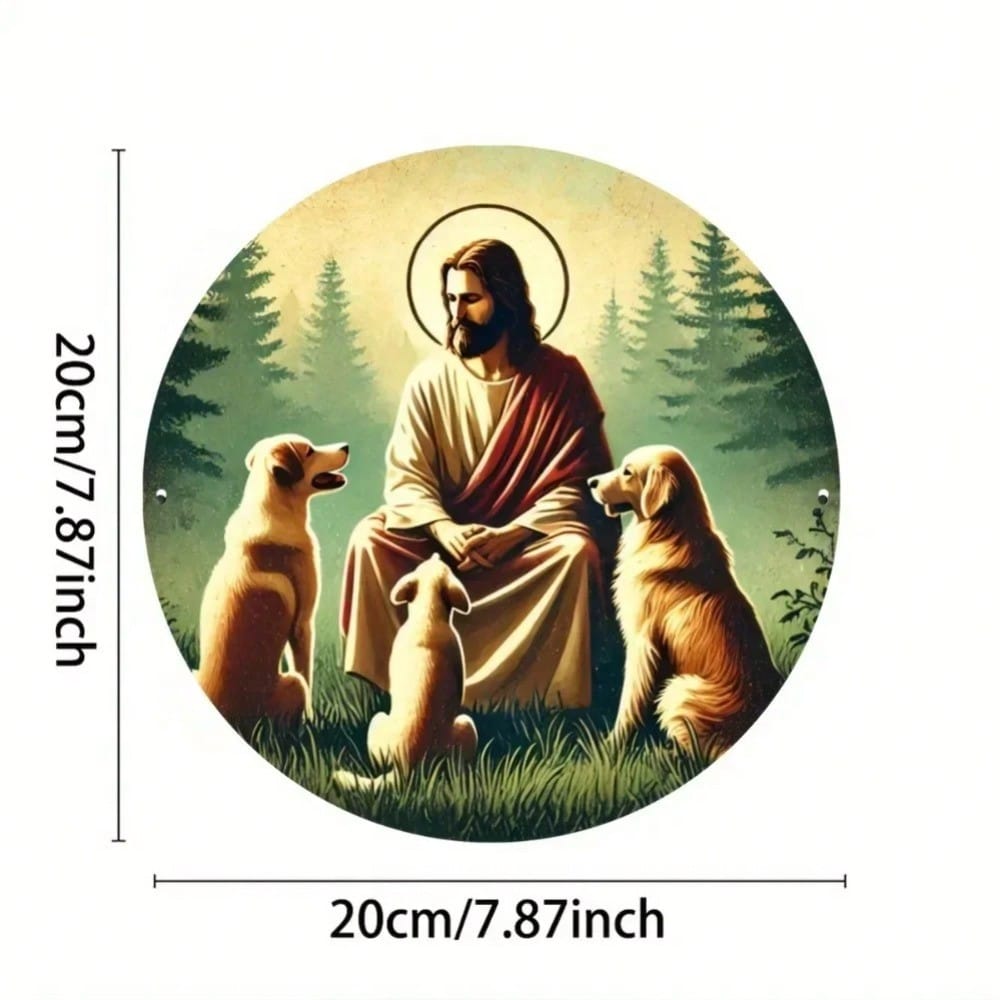 Vintage Tin Sign Jesus And Dogs Round Metal Poster Wall Decor For Home 20X20 різнокольоровий
Vintage Tin Sign Jesus And Dogs Round Metal Poster Wall Decor For Home 20X20 різнокольоровий