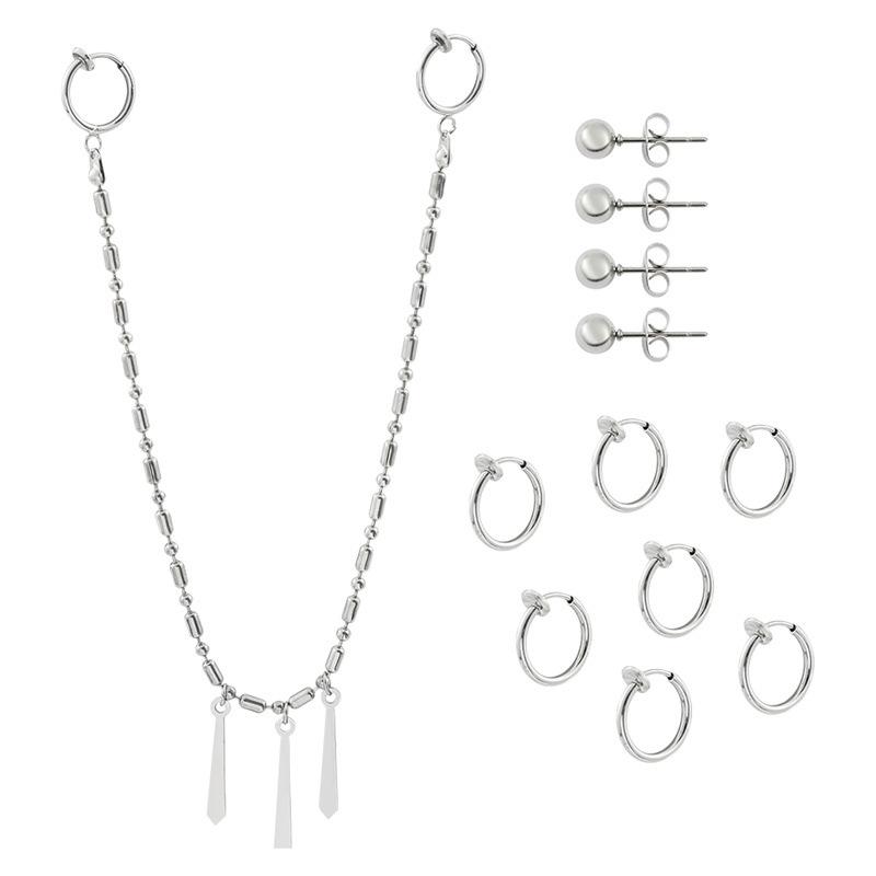 Set of Multiple Ear Cuffs Lip Piercing Rings and Clips Stainless Steel Body Jewelry for Ear and Lip Piercing One Size серебряный
Set of Multiple Ear Cuffs Lip Piercing Rings and Clips Stainless Steel Body Jewelry for Ear and Lip Piercing One Size серебряный