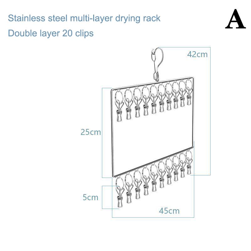 Сушильная стойка из нержавеющей стали, ветрозащитная вешалка для одежды, зажимы для носков, вешалка для нижнего белья, держатель для носков
Сушильная стойка из нержавеющей стали, ветрозащитная вешалка для одежды, зажимы для носков, вешалка для нижнего белья, держатель для носков