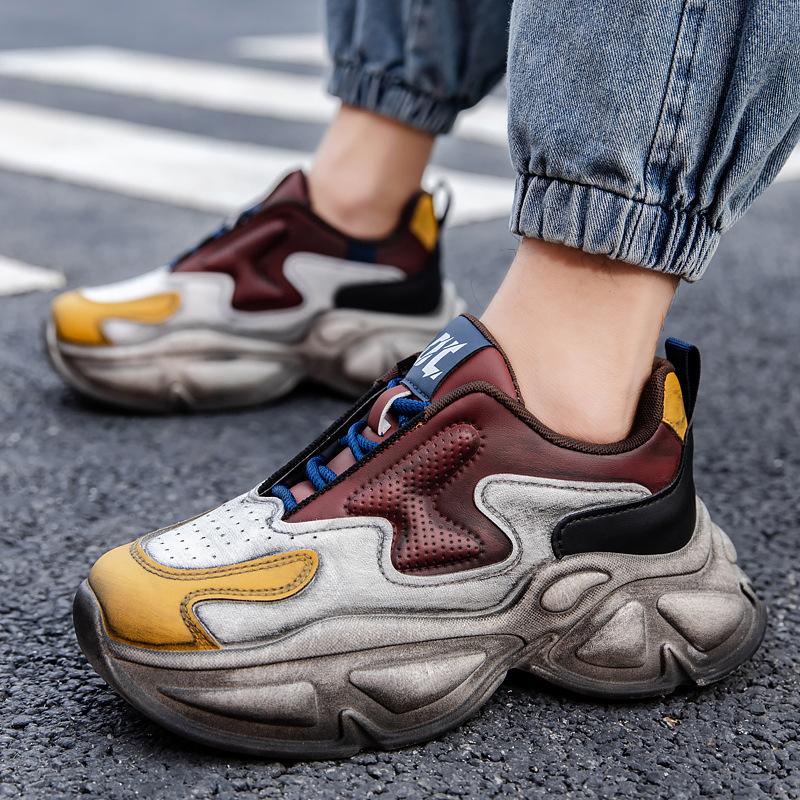 Spring New Men s Thick-soled Dad Shoes Trendy Leather Casual Sports Shoes Versatile Hong Kong Style Men s Shoes 39
Spring New Men s Thick-soled Dad Shoes Trendy Leather Casual Sports Shoes Versatile Hong Kong Style Men s Shoes 39