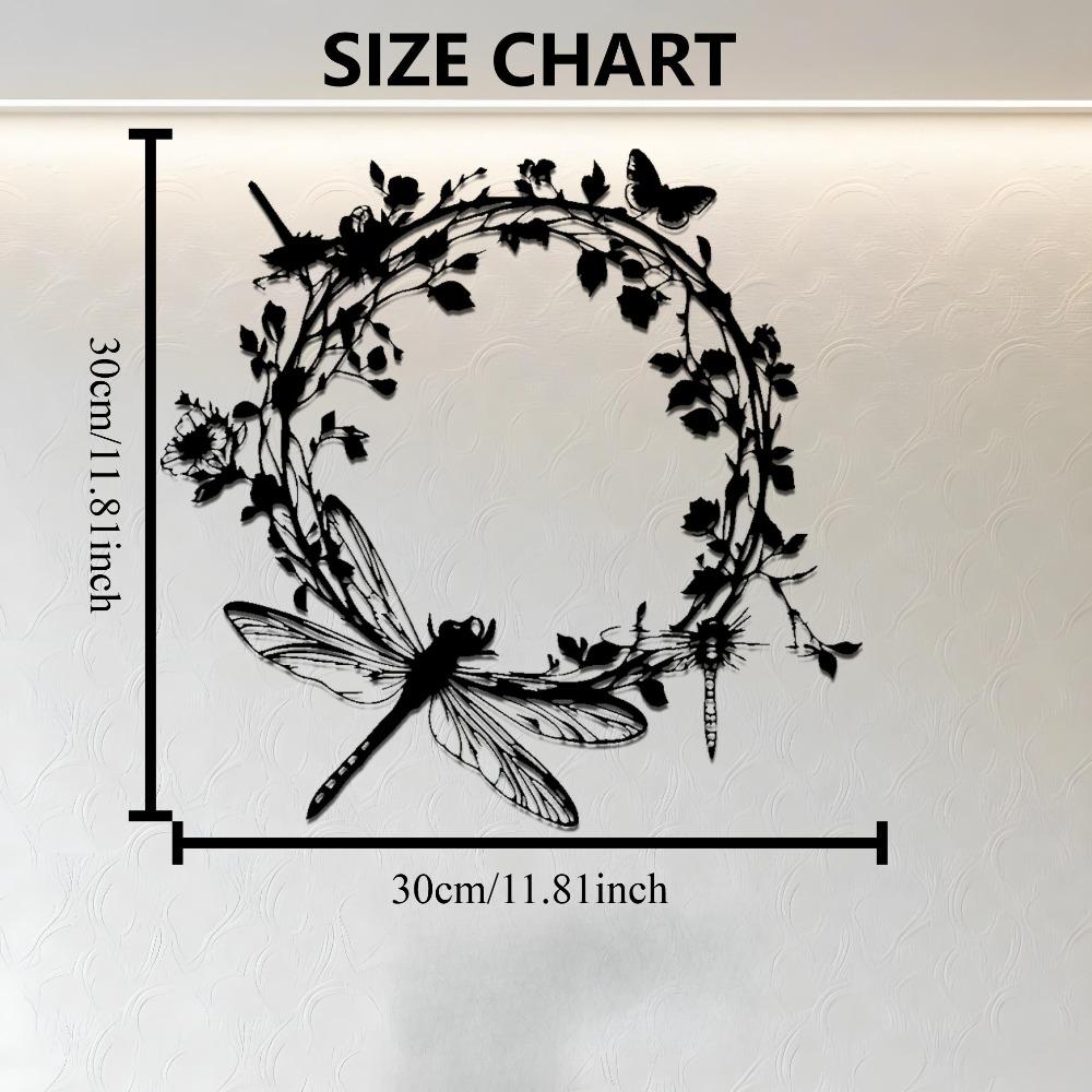 Black Iron Floral Wreath Wall Decor Laser Cut Dragonfly Metal Art Heavy Home Decoration 12in
Black Iron Floral Wreath Wall Decor Laser Cut Dragonfly Metal Art Heavy Home Decoration 12in