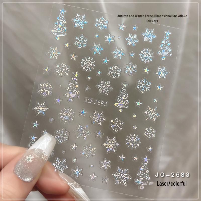 White Snowflake Nail Stickers: Winter Bling Gold & Silver Decals for Christmas & New Year
White Snowflake Nail Stickers: Winter Bling Gold & Silver Decals for Christmas & New Year