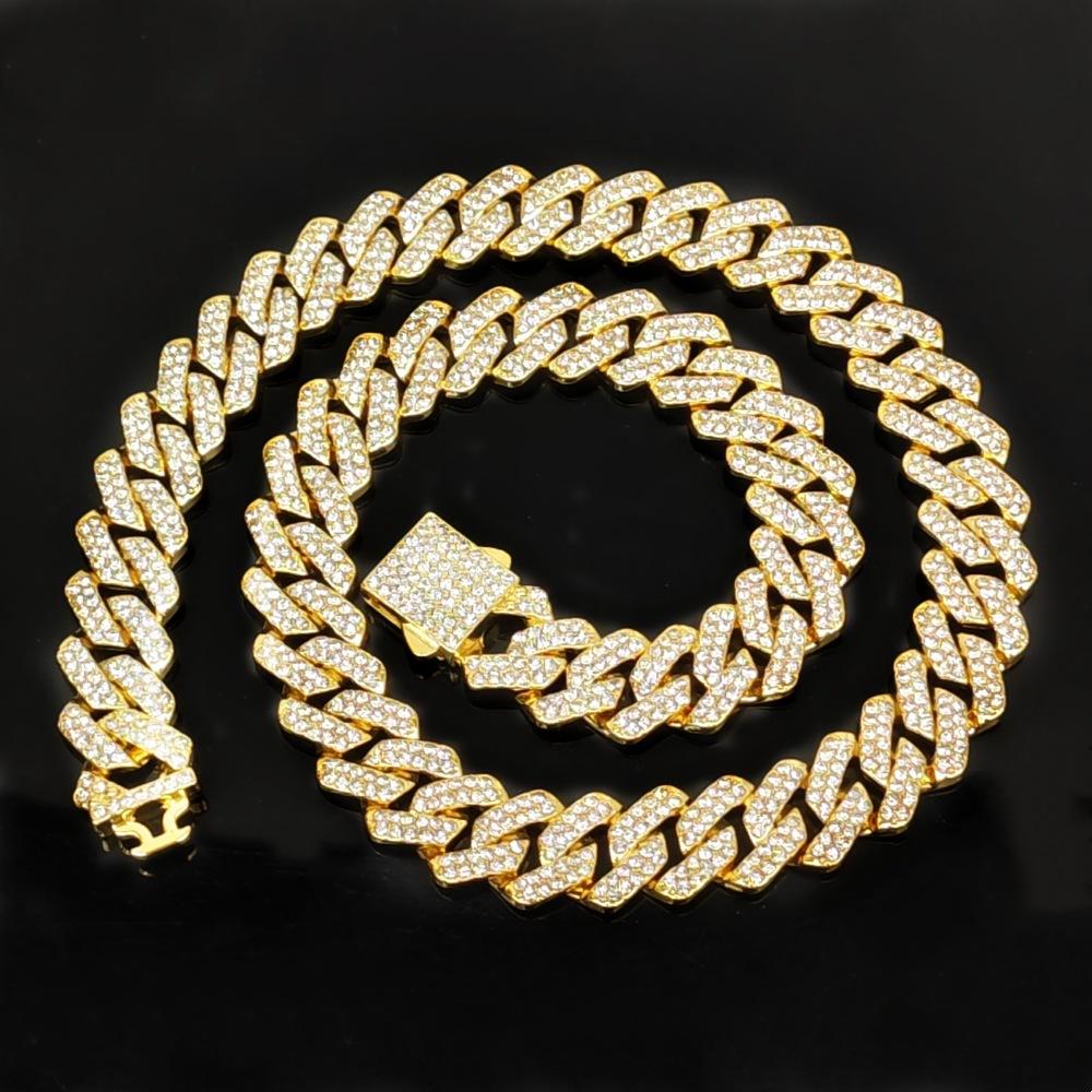 HipHop Men Women 14MM Prong Cuban Link Chain Necklace Bling Iced Out 2 Row Rhinestone Paved Miami Rhombus Cuban Bracelet Jewelry
HipHop Men Women 14MM Prong Cuban Link Chain Necklace Bling Iced Out 2 Row Rhinestone Paved Miami Rhombus Cuban Bracelet Jewelry