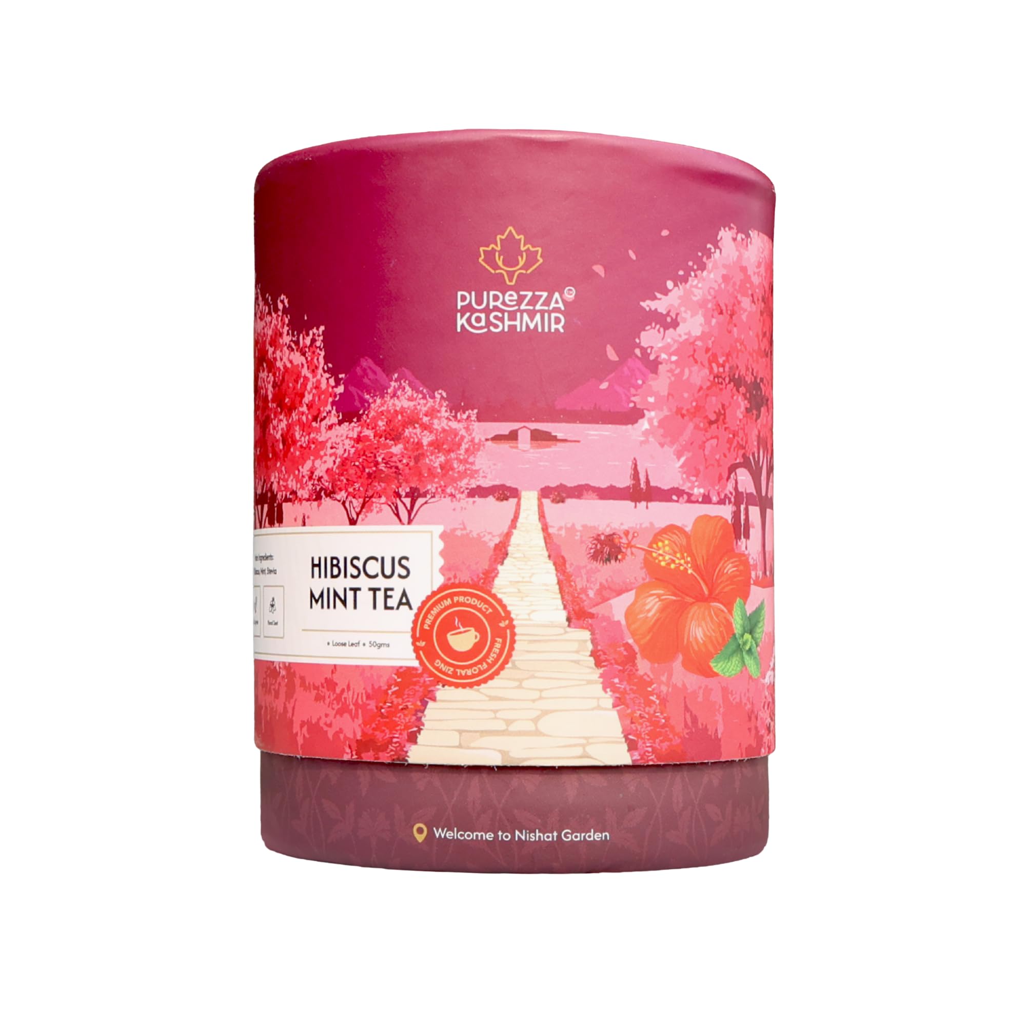 Purezza Kashmir Hibiscus Mint Herbal Tea 50g | Caffeine Free Sugar Free Botanical Blend | Hibiscus, Mint | Hot or Cold Brew Ruby Red Infusion
Purezza Kashmir Hibiscus Mint Herbal Tea 50g | Caffeine Free Sugar Free Botanical Blend | Hibiscus, Mint | Hot or Cold Brew Ruby Red Infusion