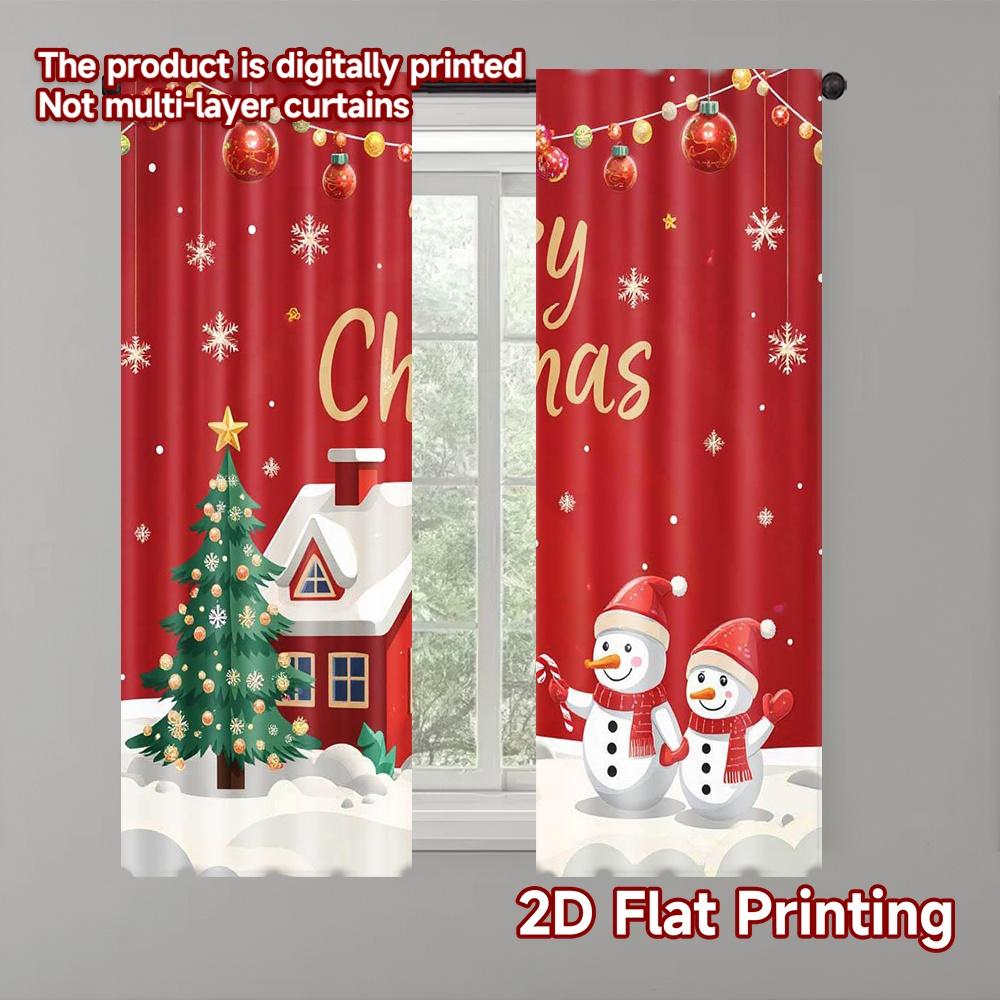 Set Of 2 Flat Printing Merry Christmas Popular Curtain Durable Polyester Fabric Without Electricity Party W100*H70(CM)-Hooks&1PCS
Set Of 2 Flat Printing Merry Christmas Popular Curtain Durable Polyester Fabric Without Electricity Party W100*H70(CM)-Hooks&1PCS