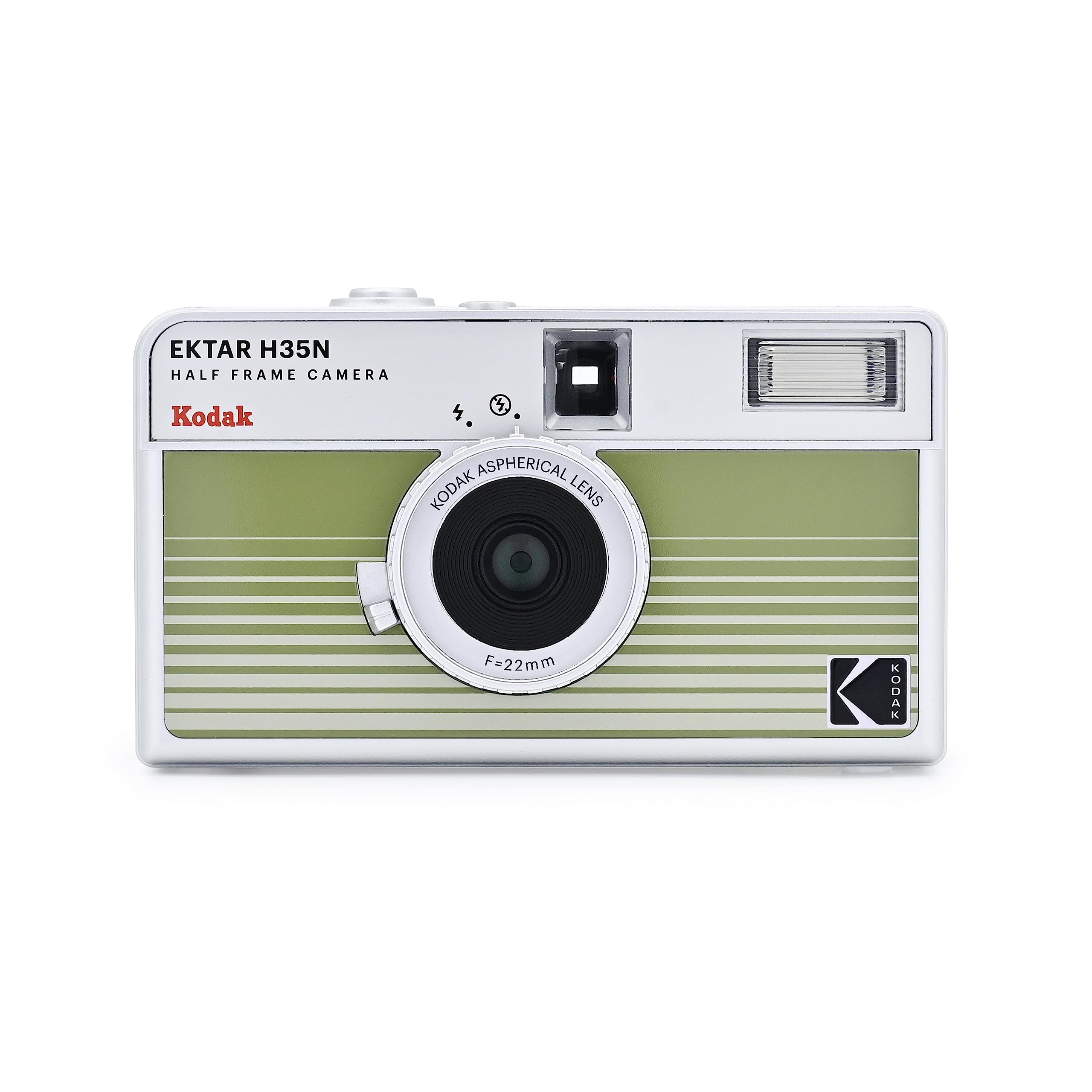 KODAK EKTAR H35N Half-Frame Film Camera, 35mm, Reusable, Focus-Free, Bulb Function, Built-in Star Filter, Coated Improved Lens (Single, Striped Green)
KODAK EKTAR H35N Half-Frame Film Camera, 35mm, Reusable, Focus-Free, Bulb Function, Built-in Star Filter, Coated Improved Lens (Single, Striped Green)