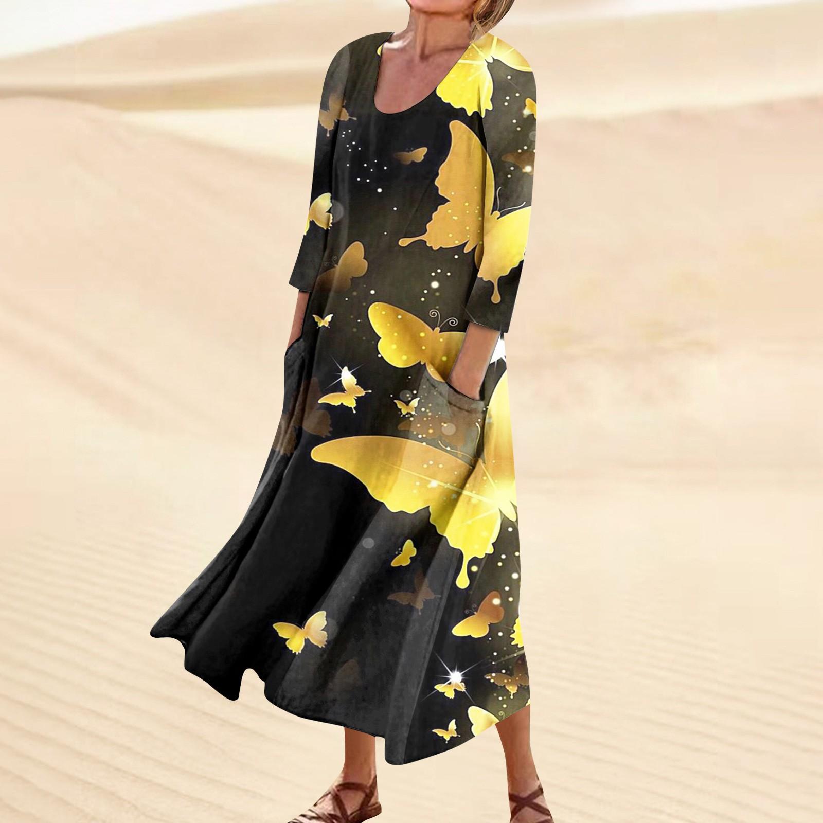 Платье для женщин, весеннее повседневное модное платье в стиле бохо с рукавами 3/4 для праздника, большого размера M золотой
Платье для женщин, весеннее повседневное модное платье в стиле бохо с рукавами 3/4 для праздника, большого размера M золотой