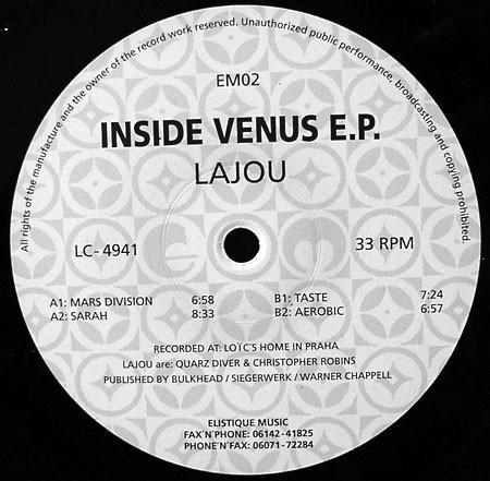 12inch Record LAJOU - Inside Venus E.P. EM02 Elistique Music Germany Dance & Electronica Used
12inch Record LAJOU - Inside Venus E.P. EM02 Elistique Music Germany Dance & Electronica Used
