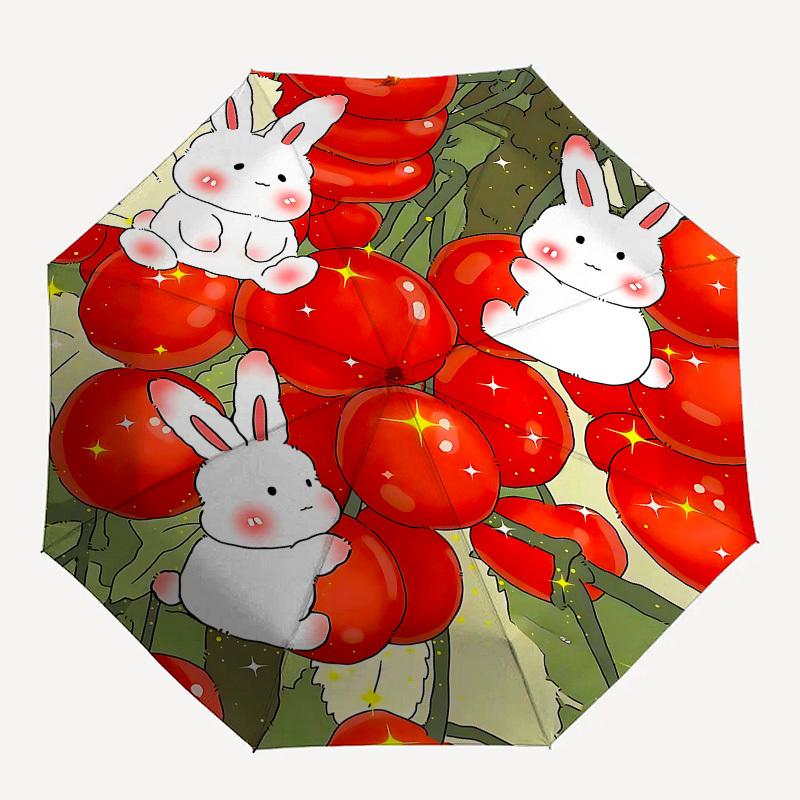 1pc rabbit tomato umbrella with 8 iron ribs and a plastic handle, automatic opening and closing, and daily use.1079
1pc rabbit tomato umbrella with 8 iron ribs and a plastic handle, automatic opening and closing, and daily use.1079