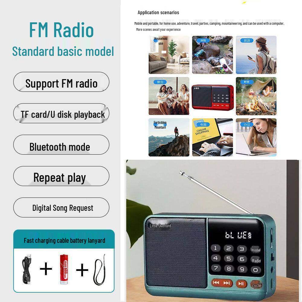 Little Overlord S52 Portable Mini Speaker with Radio & Card Slot for Music and Audiobooks, Ideal for Seniors. синій
Little Overlord S52 Portable Mini Speaker with Radio & Card Slot for Music and Audiobooks, Ideal for Seniors. синій