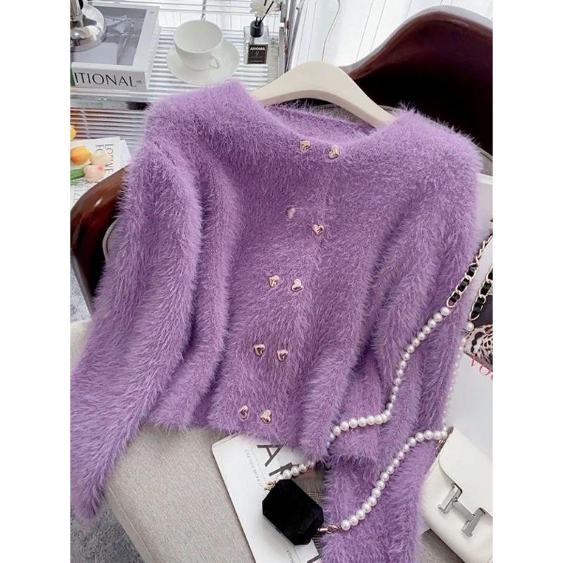 Осень-весна Женский длинный рукав двубортный мягкий искусственный мех норки мохеровый вязаный свитер кардиган пальто One Size фиолетовый
Осень-весна Женский длинный рукав двубортный мягкий искусственный мех норки мохеровый вязаный свитер кардиган пальто One Size фиолетовый