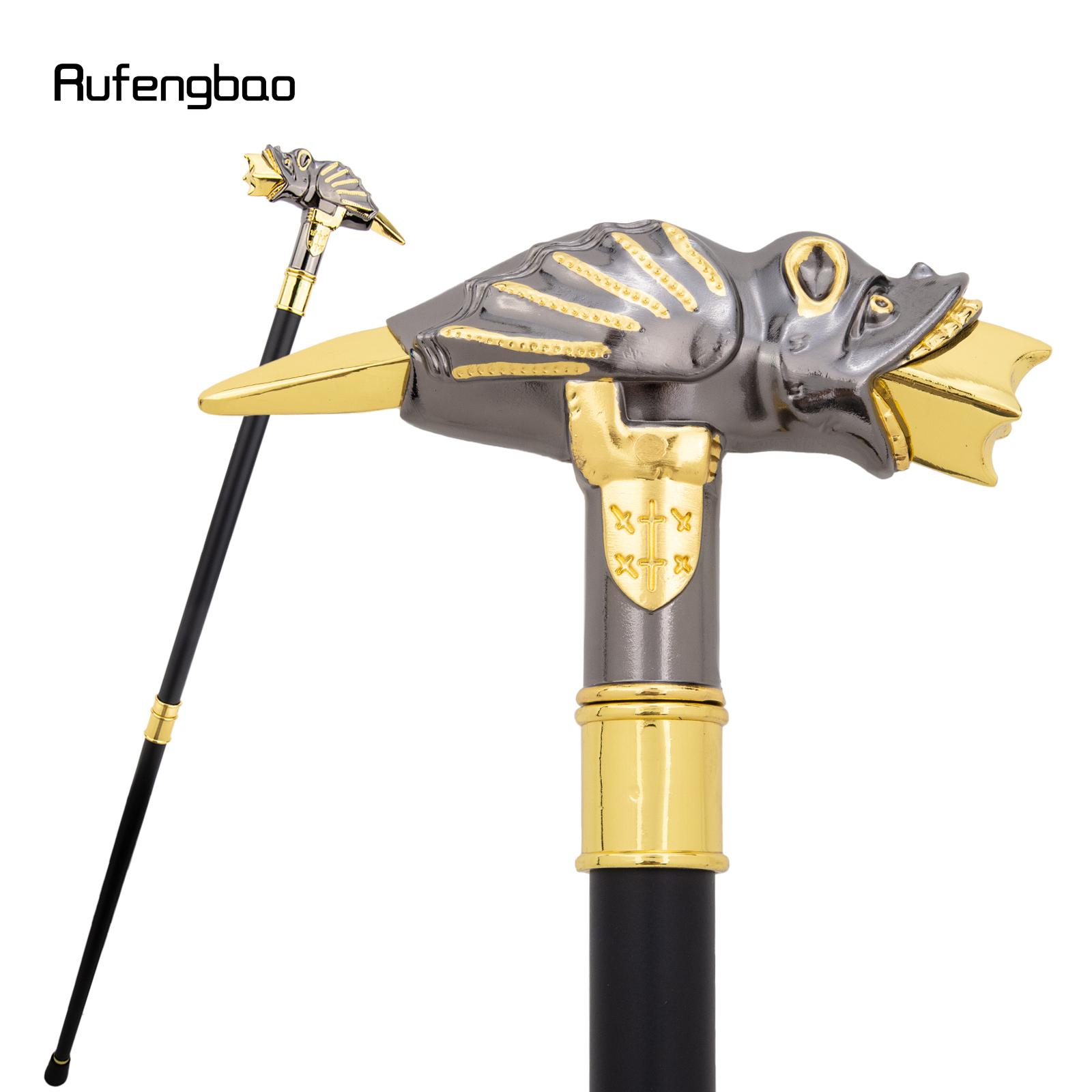 Golden Black Lizard Chameleon Tongue Cane Fashion Decorative Walking Stick Gentleman Elegant Cosplay Cane Knob Crosier 93cm
Golden Black Lizard Chameleon Tongue Cane Fashion Decorative Walking Stick Gentleman Elegant Cosplay Cane Knob Crosier 93cm