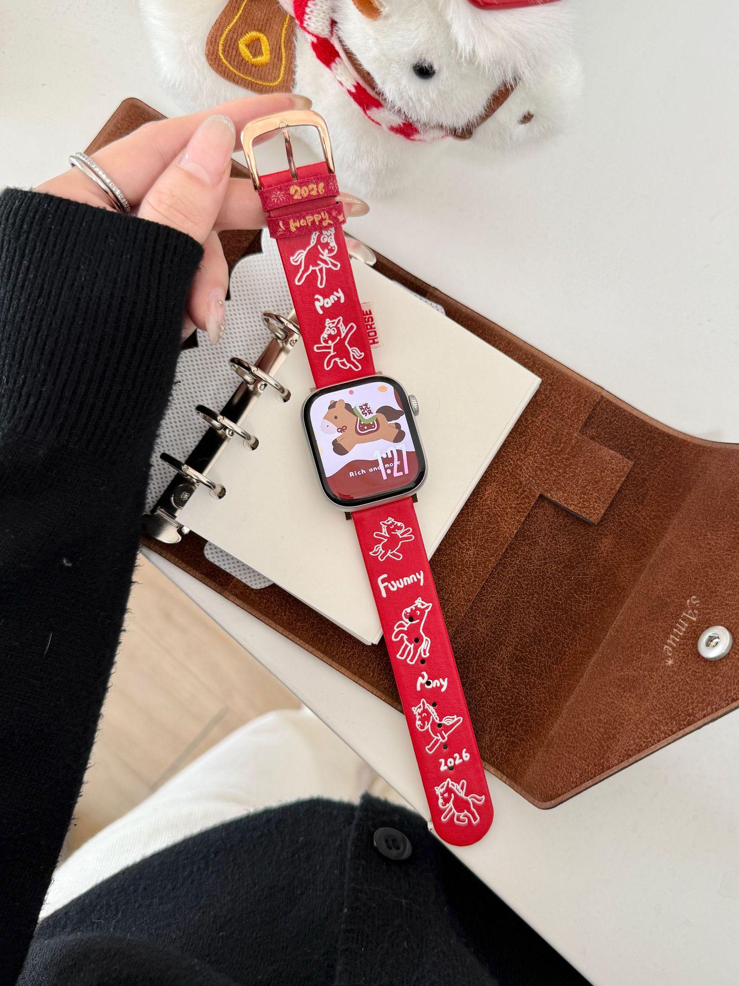 New Year Horse Print Leather Strap for Apple Watch 11/10/9/8/SE/Ultra 42/44/45/49mm червоний
New Year Horse Print Leather Strap for Apple Watch 11/10/9/8/SE/Ultra 42/44/45/49mm червоний