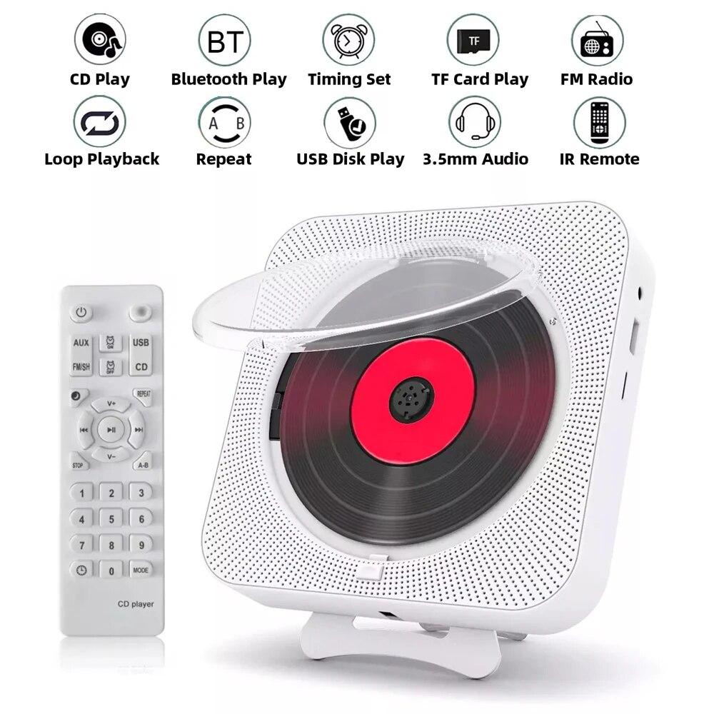 Портативный проигрыватель компакт-дисков Bluetooth-динамик Стерео светодиодный экран Настенный плеер с ИК-пультом дистанционного управления FM-радио
Портативный проигрыватель компакт-дисков Bluetooth-динамик Стерео светодиодный экран Настенный плеер с ИК-пультом дистанционного управления FM-радио