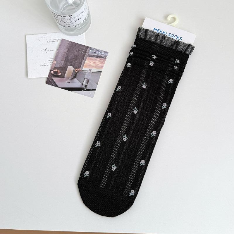 Small Floral Socks - Mid-length Summer and Spring Stockings, Soft and Gentle Ballet-style Pile-up Stockings 1 pair чорний
Small Floral Socks - Mid-length Summer and Spring Stockings, Soft and Gentle Ballet-style Pile-up Stockings 1 pair чорний