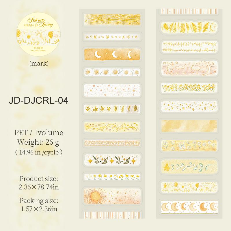 Fall Into The Spring Sun Series Vintage Plant Flower Star Landscape PET Tape Creative DIY Journal Material Collage Stationery
Fall Into The Spring Sun Series Vintage Plant Flower Star Landscape PET Tape Creative DIY Journal Material Collage Stationery