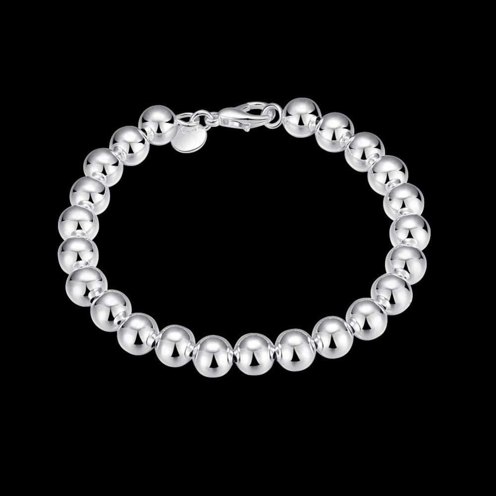 Elegant Silver Bracelet with 8MM Beads Fashion Jewelry Creative Gift for Women
Elegant Silver Bracelet with 8MM Beads Fashion Jewelry Creative Gift for Women