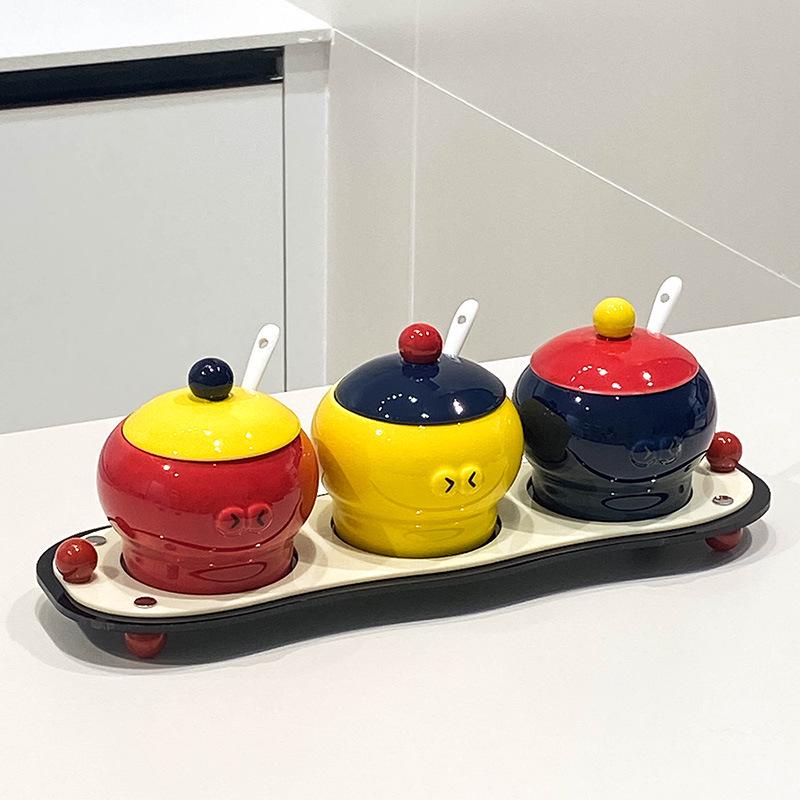 Sui Mu Creative Ceramic Seasoning Jar Set - Salt, Sugar, MSG, Chili Oil Containers
Sui Mu Creative Ceramic Seasoning Jar Set - Salt, Sugar, MSG, Chili Oil Containers