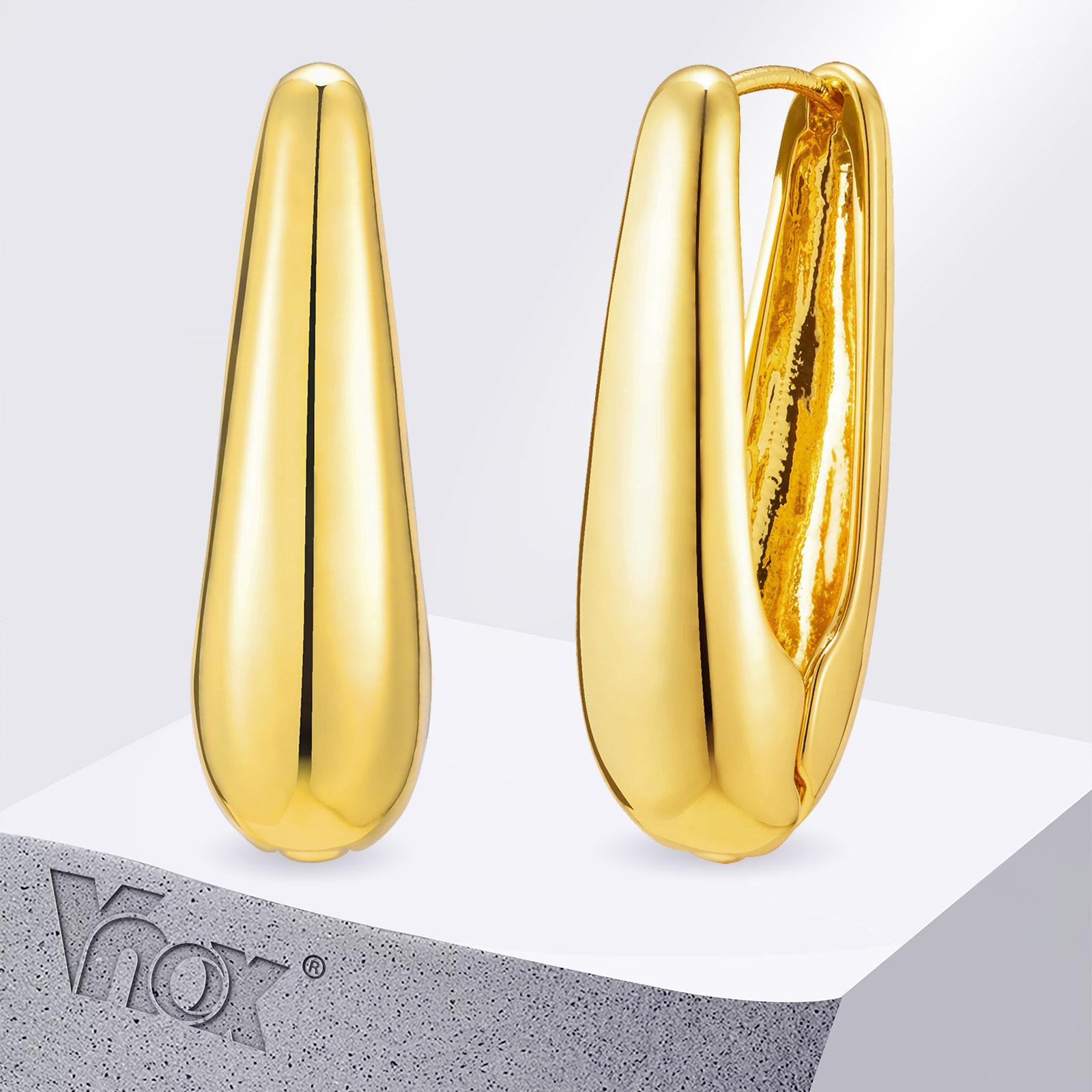 Vnox Minimalist Metal Waterdrop Hoop Earrings, Gold Plated Teardrop Huggies, Chic Dainty Streetwear Jewelry
Vnox Minimalist Metal Waterdrop Hoop Earrings, Gold Plated Teardrop Huggies, Chic Dainty Streetwear Jewelry