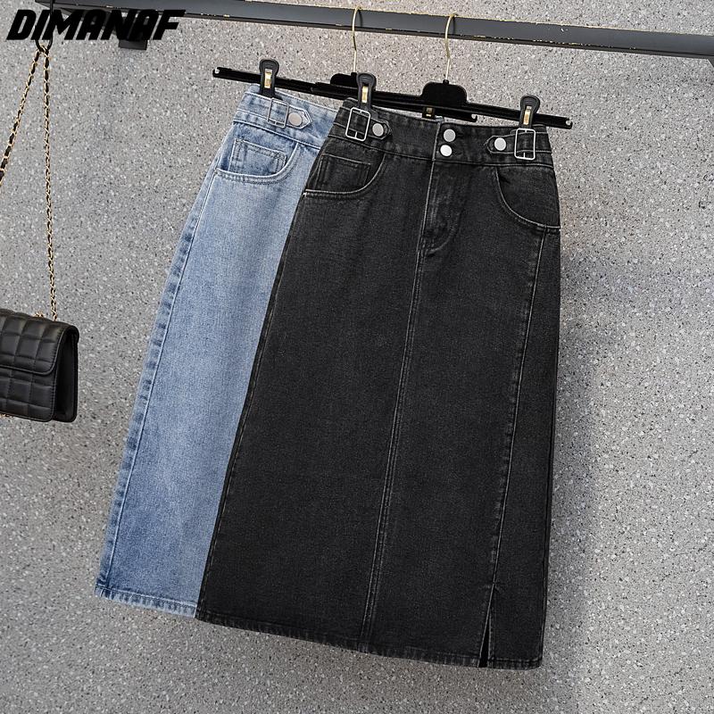 DIMANAF 2023, весна-лето, большие размеры, джинсовые юбки трапециевидной формы, женские свободные повседневные элегантные винтажные низы большого размера, синий, черный 
DIMANAF 2023, весна-лето, большие размеры, джинсовые юбки трапециевидной формы, женские свободные повседневные элегантные винтажные низы большого размера, синий, черный