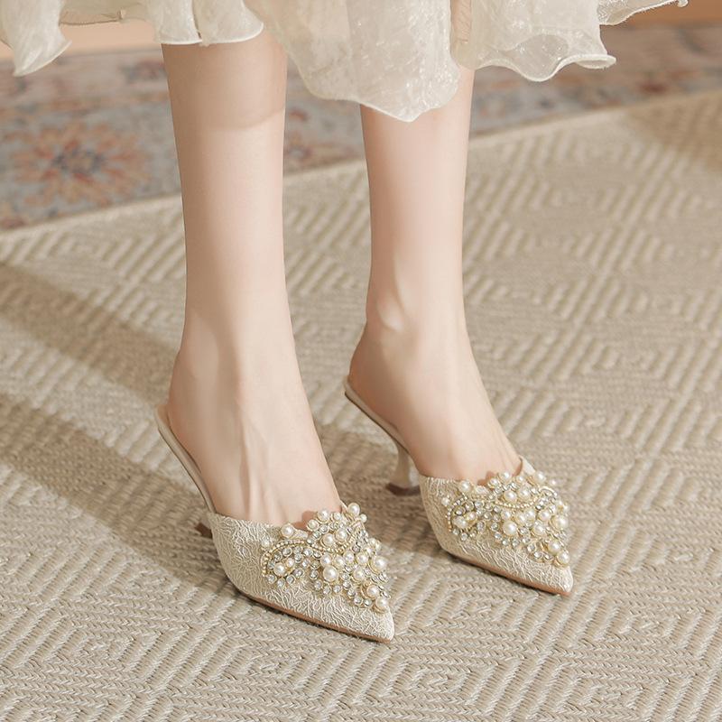 Pearl bag head half slippers women s spring new high heels women s socialite style shallow mouth stiletto sandals women 39 шампанського
Pearl bag head half slippers women s spring new high heels women s socialite style shallow mouth stiletto sandals women 39 шампанського