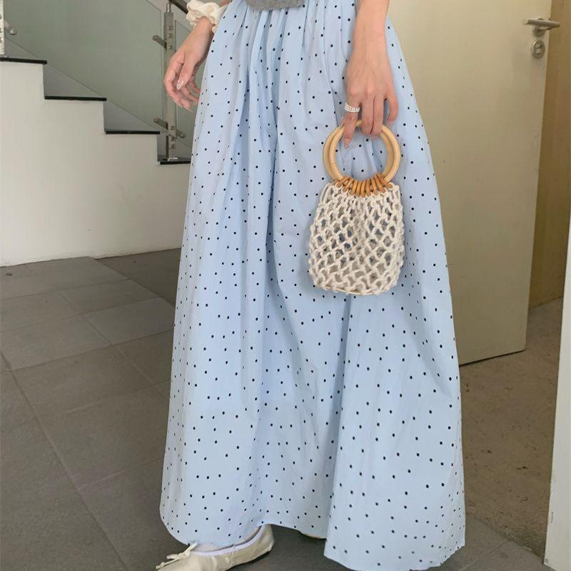 Женская весенне-летняя юбка макси А-силуэта с высокой талией в корейском стиле в горошек - Скрывающая бедра, струящаяся, шикарная юбка с универсальным шармом M
Женская весенне-летняя юбка макси А-силуэта с высокой талией в корейском стиле в горошек - Скрывающая бедра, струящаяся, шикарная юбка с универсальным шармом M