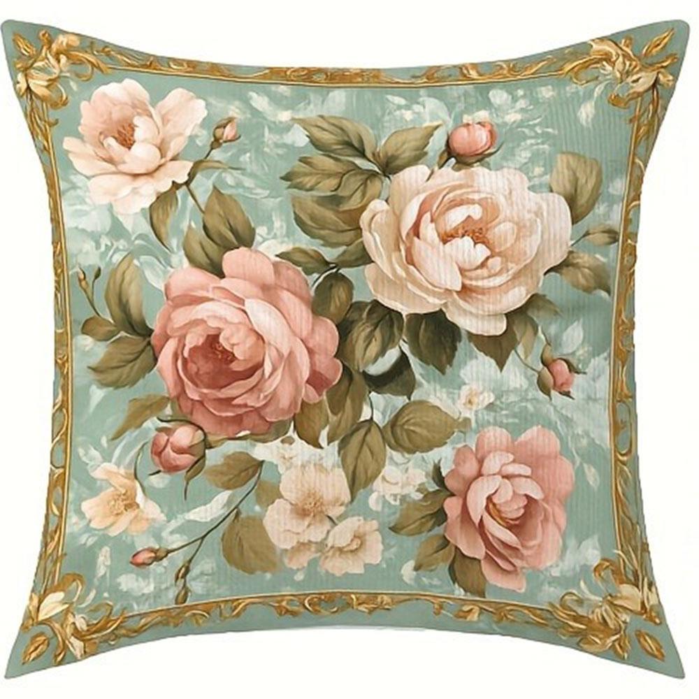 Vintage Light Green Rose Pattern Home Decor Pillowcase Living Room Sofa Polyester Cushion Cover with Zipper 16x16Inch
Vintage Light Green Rose Pattern Home Decor Pillowcase Living Room Sofa Polyester Cushion Cover with Zipper 16x16Inch