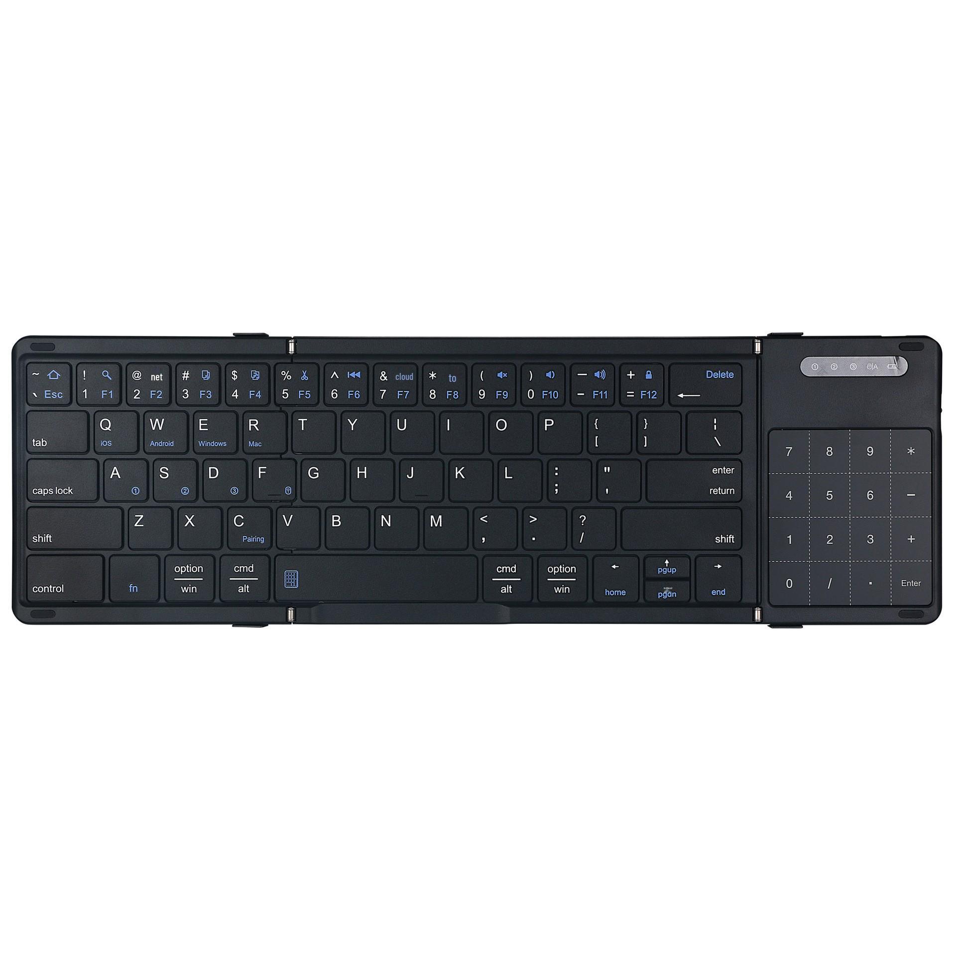 Foldable Bluetooth Keyboard with Touchpad and Numeric Function - Dual-Mode, Portable Business Office Accessory
Foldable Bluetooth Keyboard with Touchpad and Numeric Function - Dual-Mode, Portable Business Office Accessory